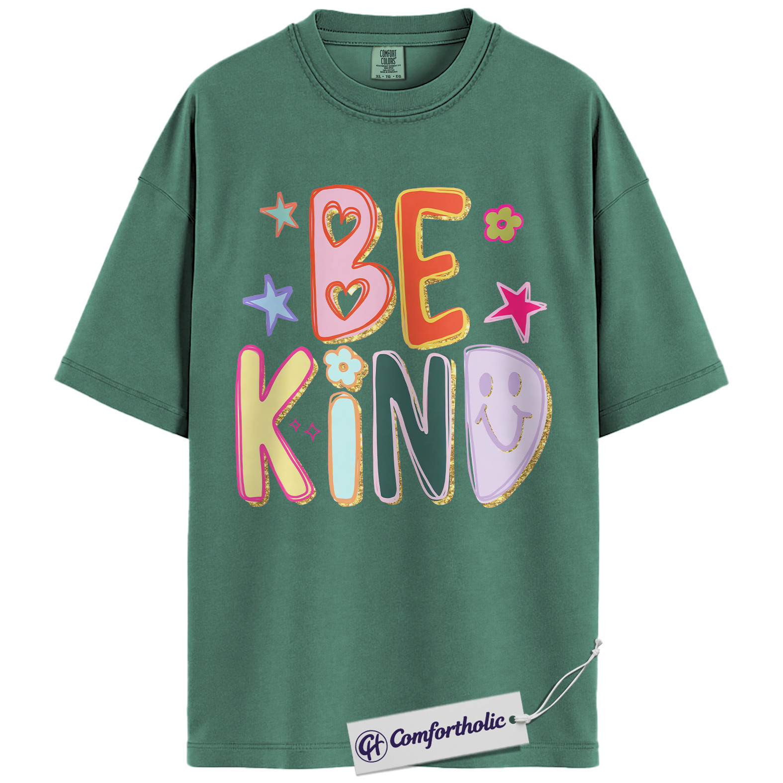 Be Kind Shirt, Colorful Positive Message T-Shirt, Retro Smile Face Graphic Tee, Inspirational Mental Health Awareness Gift, Comfort Colors Shirt - Image 11