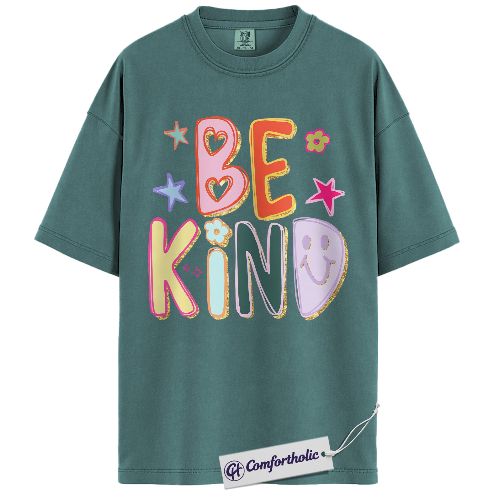 Be Kind Shirt, Colorful Positive Message T-Shirt, Retro Smile Face Graphic Tee, Inspirational Mental Health Awareness Gift, Comfort Colors Shirt - Image 12