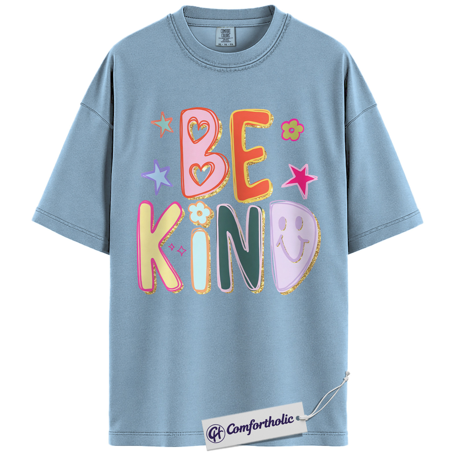 Be Kind Shirt, Colorful Positive Message T-Shirt, Retro Smile Face Graphic Tee, Inspirational Mental Health Awareness Gift, Comfort Colors Shirt - Image 15
