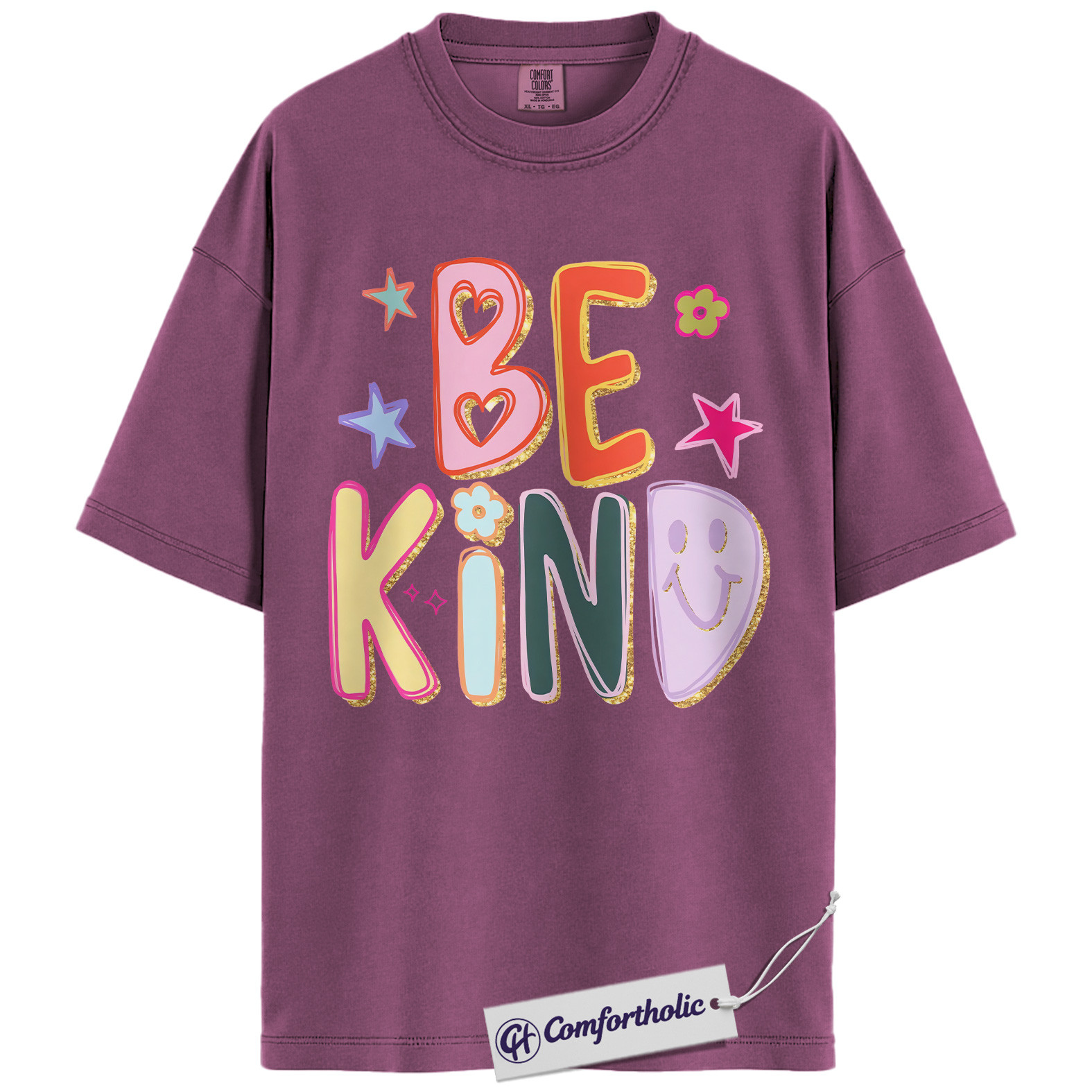 Be Kind Shirt, Colorful Positive Message T-Shirt, Retro Smile Face Graphic Tee, Inspirational Mental Health Awareness Gift, Comfort Colors Shirt - Image 16