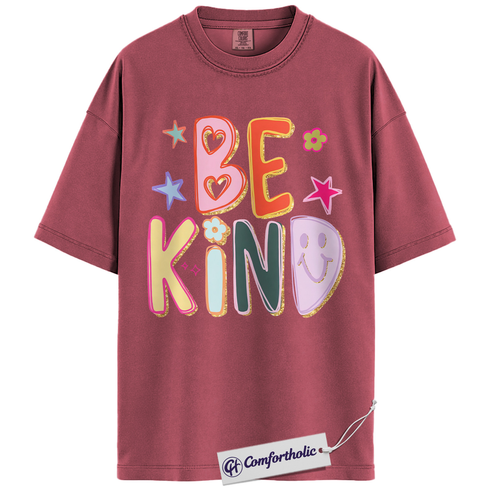 Be Kind Shirt, Colorful Positive Message T-Shirt, Retro Smile Face Graphic Tee, Inspirational Mental Health Awareness Gift, Comfort Colors Shirt - Image 19