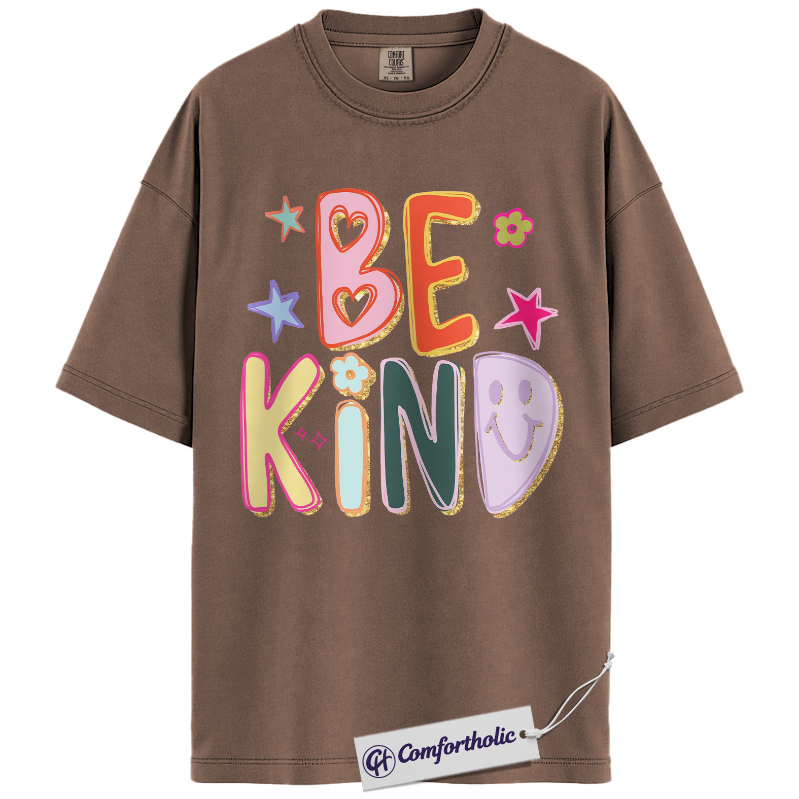 Be Kind Shirt, Colorful Positive Message T-Shirt, Retro Smile Face Graphic Tee, Inspirational Mental Health Awareness Gift, Comfort Colors Shirt - Image 20