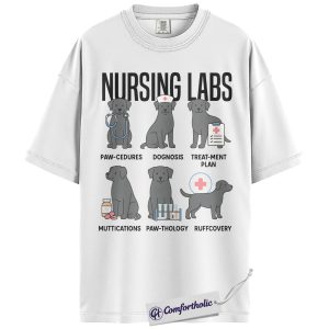 Alternative view of Nursing Labs Shirt, Funny Labrador Nurse T-Shirt, Cute Medical Dog Pun Tee, Gift for Nurses and Veterinary Students, Comfort Colors Shirt