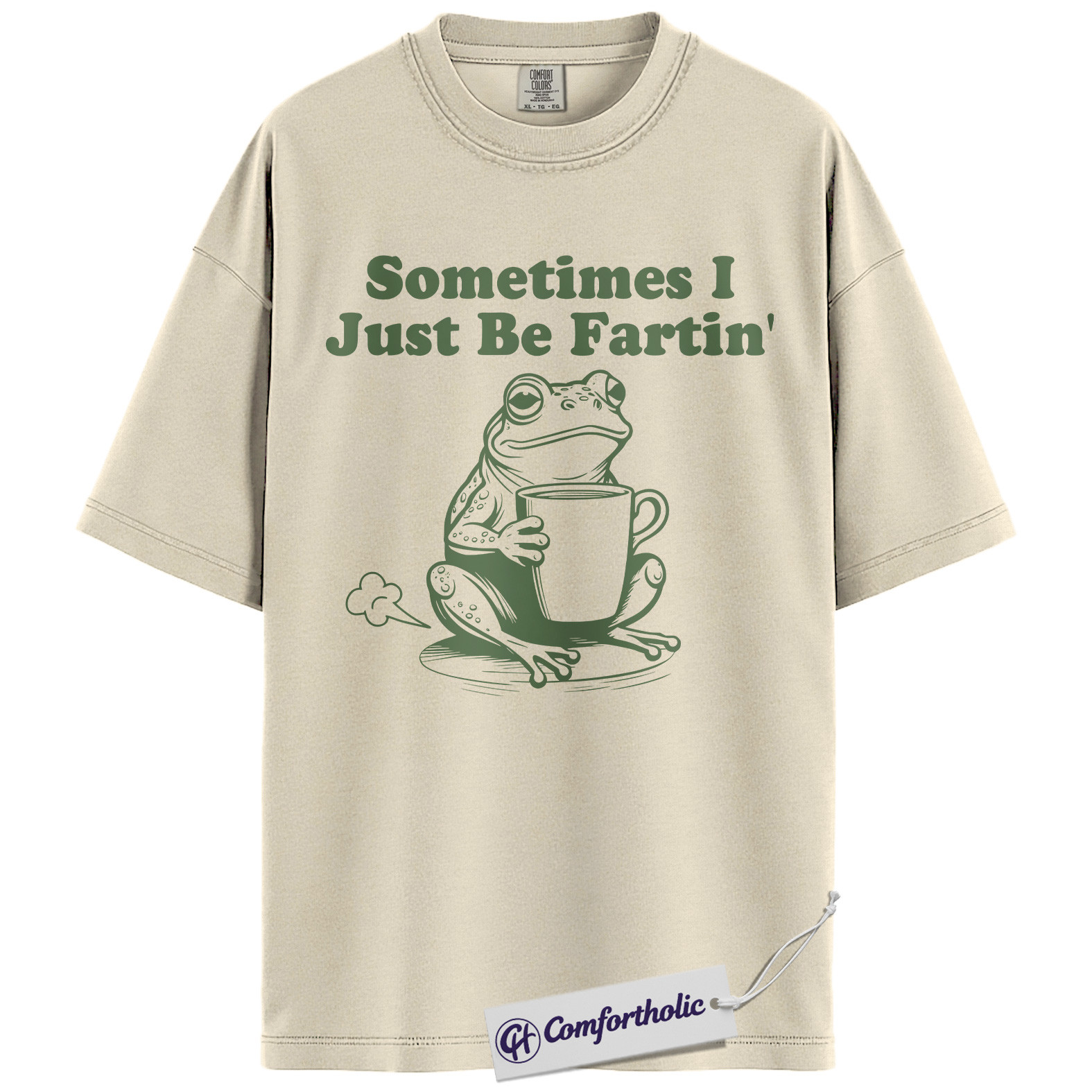 Sometimes I Just Be Fartin Shirt, Funny Frog T-Shirt, Humorous Coffee Lover Graphic Tee, Cute Animal Joke Gift for Friends, Frog Lover Comfort Colors Shirt