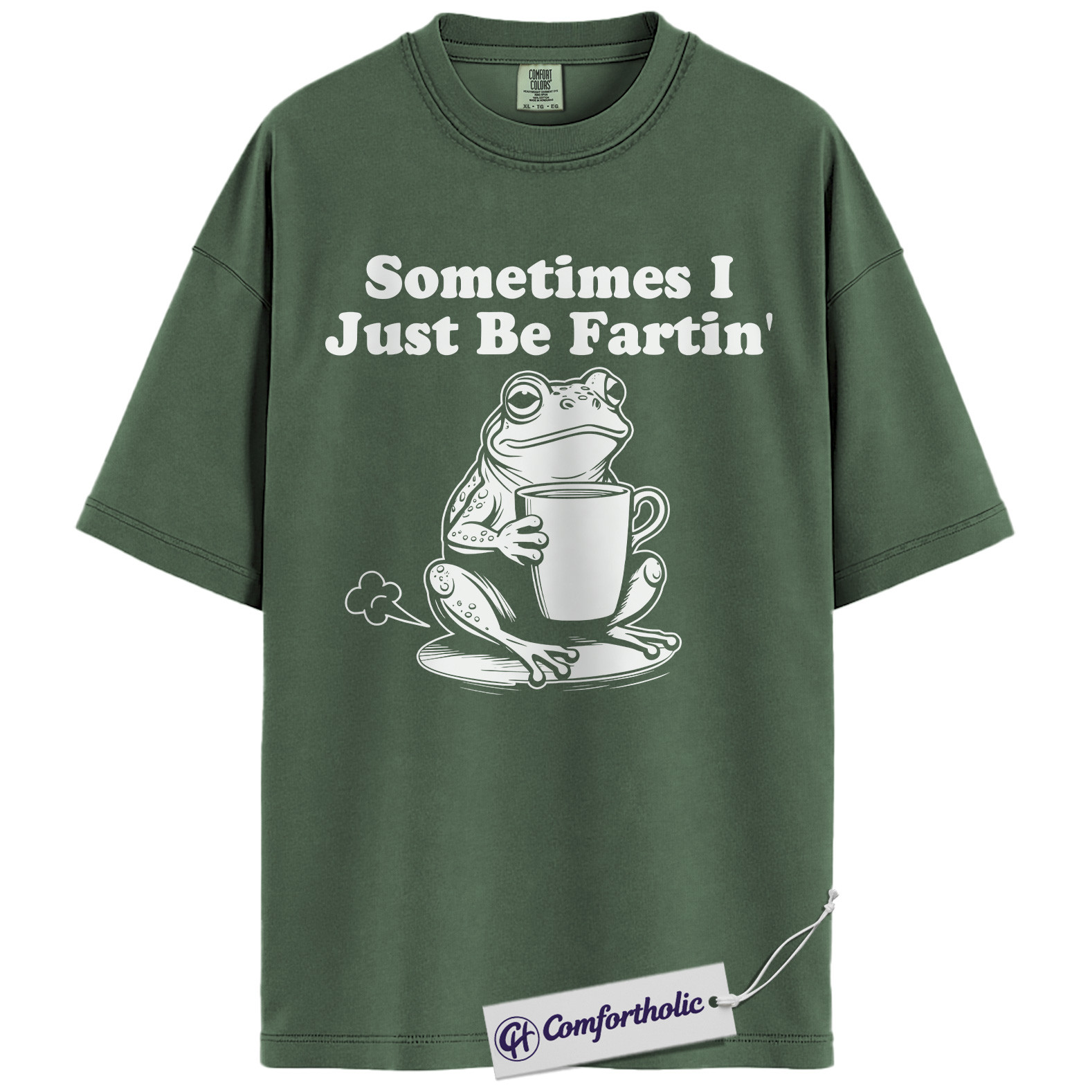 Sometimes I Just Be Fartin Shirt, Funny Frog T-Shirt, Humorous Coffee Lover Graphic Tee, Cute Animal Joke Gift for Friends, Frog Lover Comfort Colors Shirt - Image 7