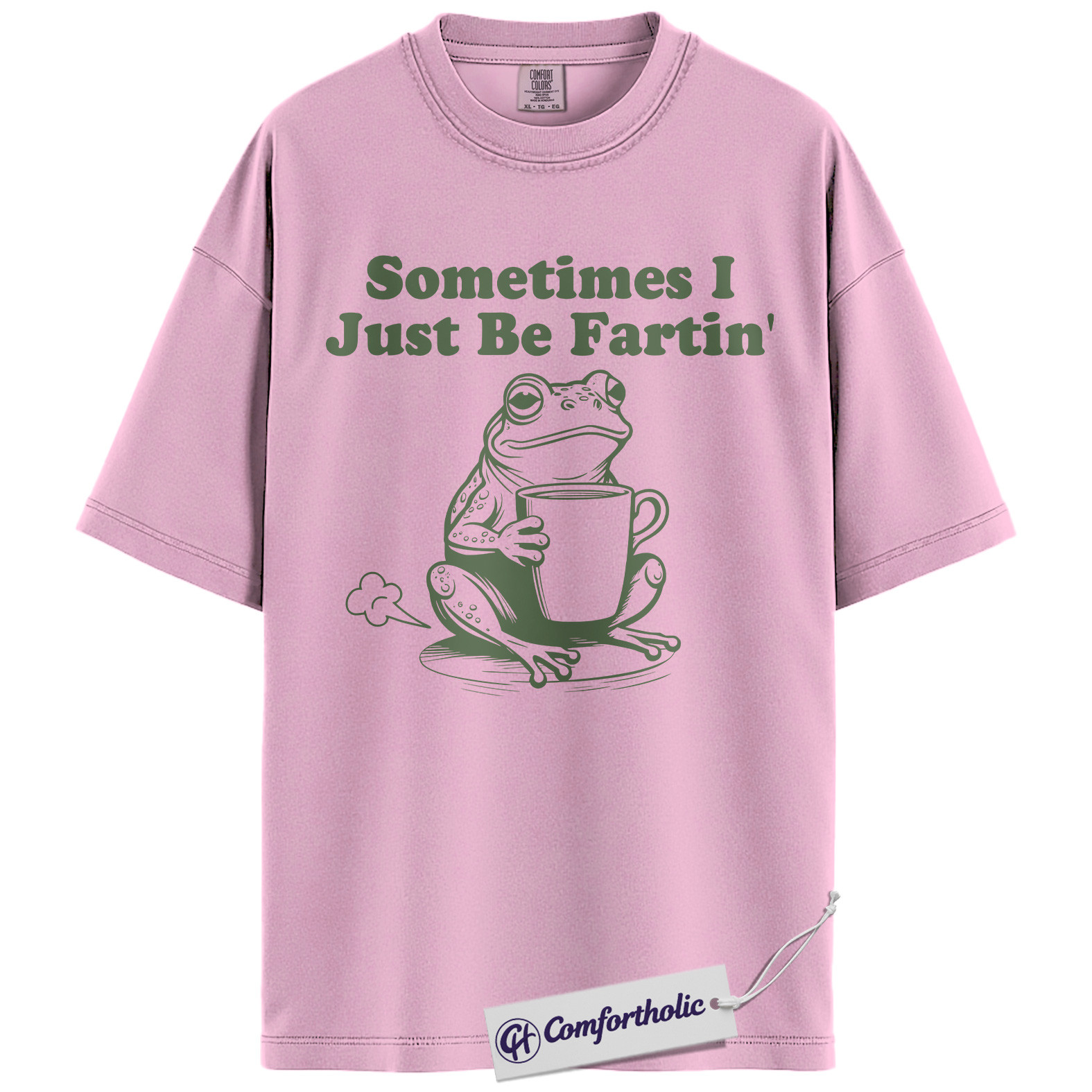 Sometimes I Just Be Fartin Shirt, Funny Frog T-Shirt, Humorous Coffee Lover Graphic Tee, Cute Animal Joke Gift for Friends, Frog Lover Comfort Colors Shirt - Image 9