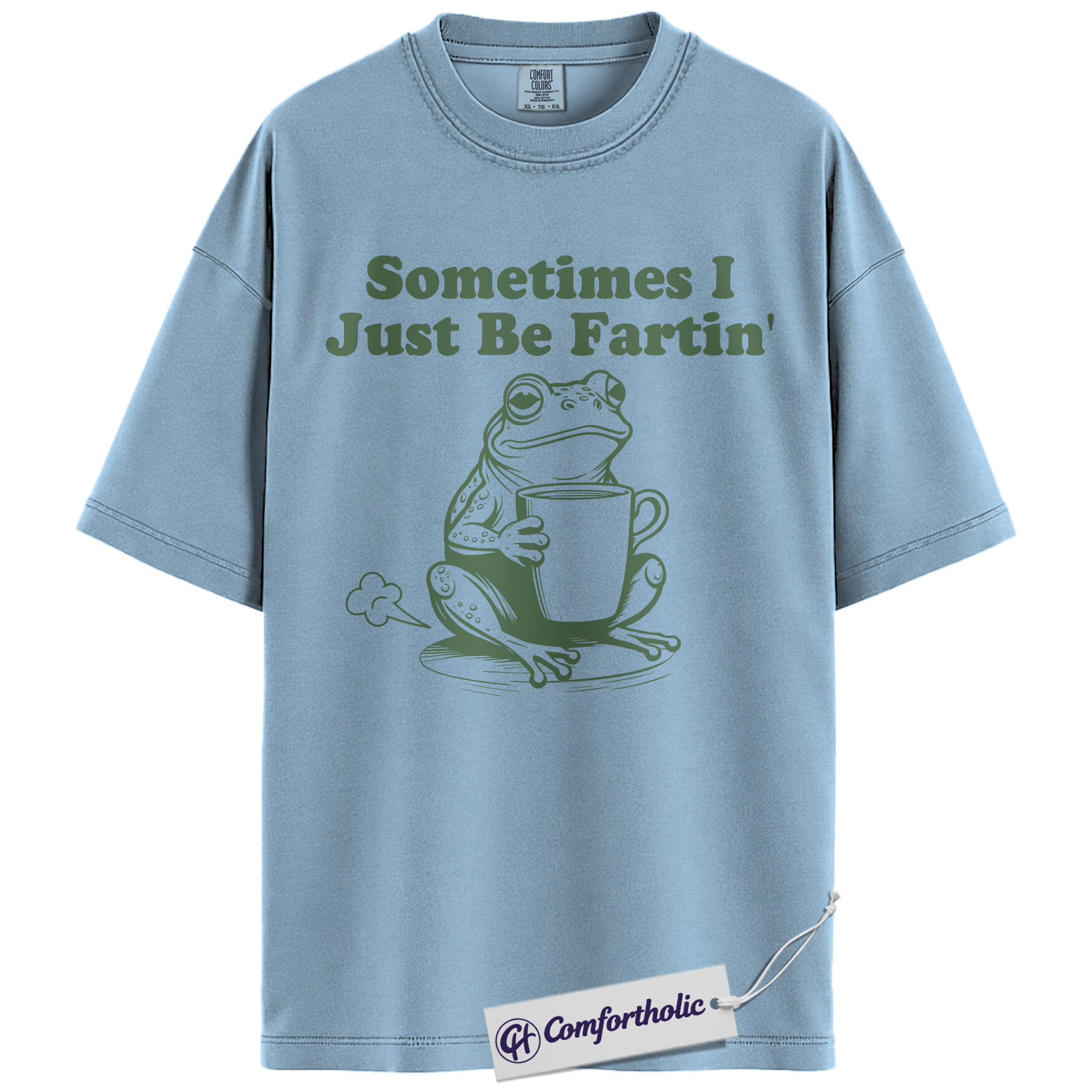Sometimes I Just Be Fartin Shirt, Funny Frog T-Shirt, Humorous Coffee Lover Graphic Tee, Cute Animal Joke Gift for Friends, Frog Lover Comfort Colors Shirt - Image 15