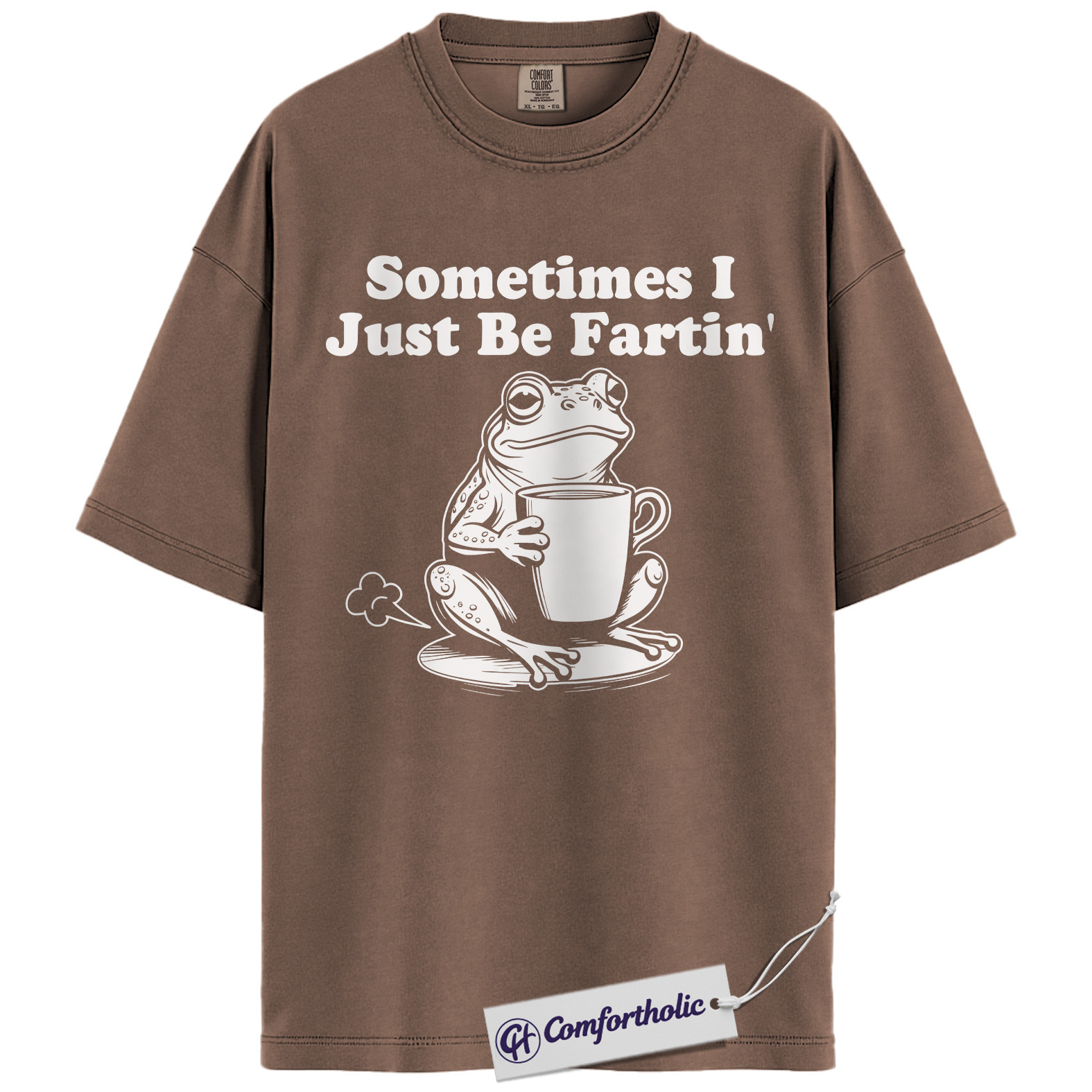 Sometimes I Just Be Fartin Shirt, Funny Frog T-Shirt, Humorous Coffee Lover Graphic Tee, Cute Animal Joke Gift for Friends, Frog Lover Comfort Colors Shirt - Image 19
