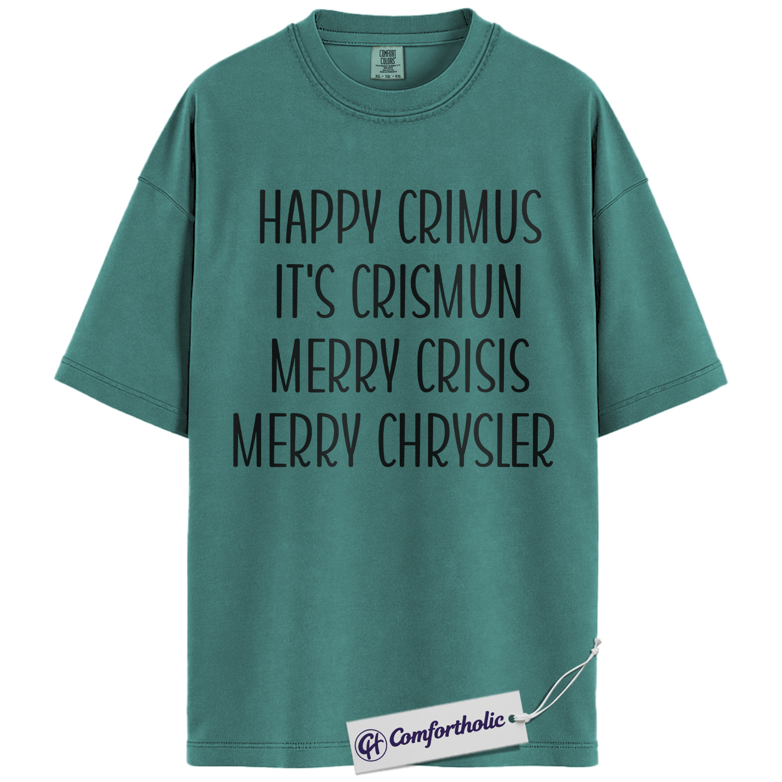 Happy Crimus Shirt, Funny Christmas Meme T-Shirt, Merry Crisis Holiday Graphic Tee, Viral Internet Quote Gift, Christmas Comfort Colors Shirt - Image 14