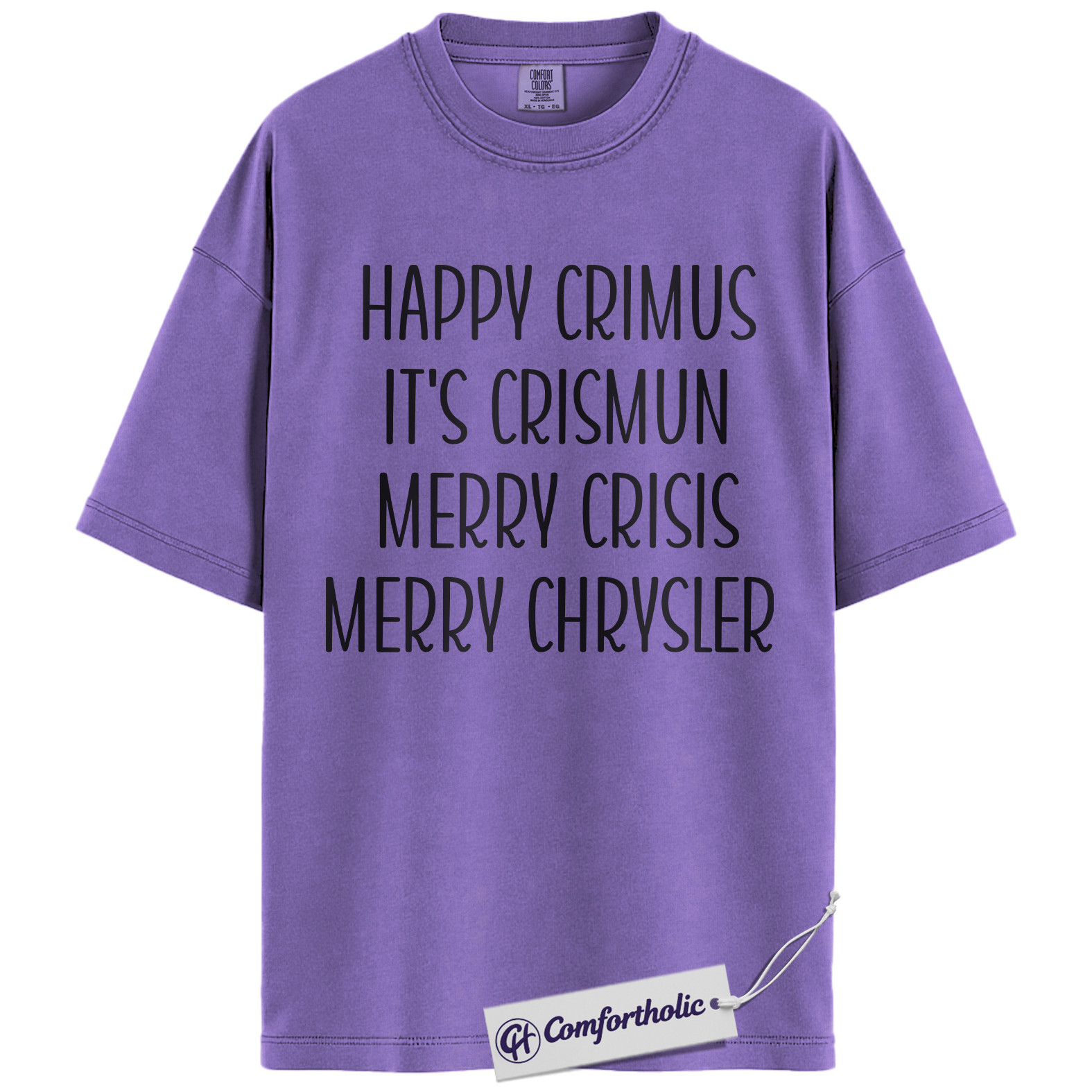 Happy Crimus Shirt, Funny Christmas Meme T-Shirt, Merry Crisis Holiday Graphic Tee, Viral Internet Quote Gift, Christmas Comfort Colors Shirt - Image 20