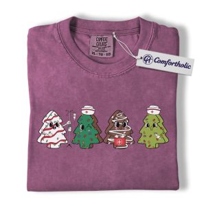 Alternative view of Nurse Christmas Tree Shirt, Cute Medical Holiday T-Shirt, Funny RN Healthcare Worker Graphic Tee, Festive Christmas Gift for Nurses, Christmas Comfort Colors Shirt
