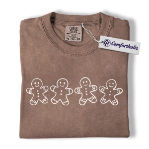 Gingerbread Man Christmas Shirt, Cute Holiday Cookie T-Shirt, Simple Festive Baking Graphic Tee, Funny Xmas Gift for Cookie Lovers, Christmas Comfort Colors Shirt