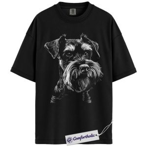 Schnauzer Dog Shirt, Cute Mini Schnauzer T-Shirt for Dog Lovers, Pet Owner Gift Idea, Hand-Drawn Schnauzer Graphic Tee, Comfort Colors Shirt