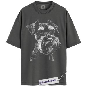Alternative view of Schnauzer Dog Shirt, Cute Mini Schnauzer T-Shirt for Dog Lovers, Pet Owner Gift Idea, Hand-Drawn Schnauzer Graphic Tee, Comfort Colors Shirt