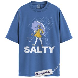 Salty Girl Shirt, Funny Retro Umbrella T-Shirt, All These Flavors and You Choose to Be Salty Graphic Tee, Sarcastic Quote Gift for Women, Comfort Colors Shirt