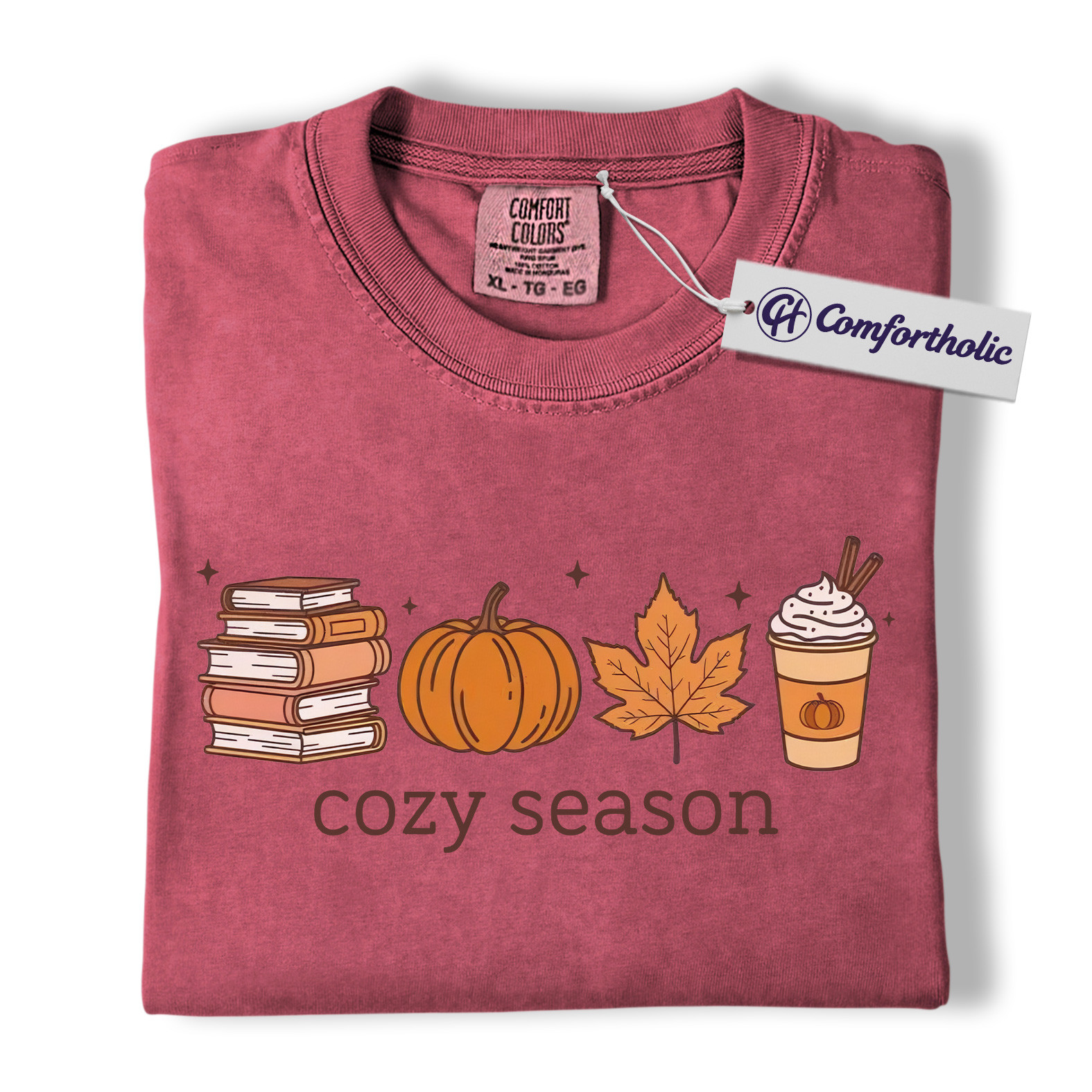 Cozy Season Shirt, Fall Books Pumpkin Latte T-Shirt, Autumn Aesthetic Graphic Tee, Cute Cozy Gift for Book Lovers, Comfort Colors Shirt - Image 20
