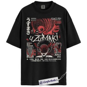Uzumaki Shirt, Junji Ito Shirt, Halloween T-Shirt, Horror Anime Graphic Tee, Comfort Colors Shirt