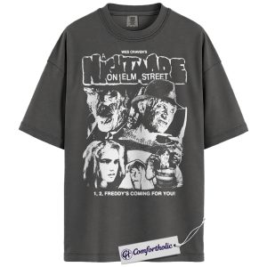 Alternative view of Freddy Krueger Shirt, A Nightmare on Elm Street Shirt, Horror Movie Graphic Tee, Halloween T-Shirt, Comfort Colors Shirt