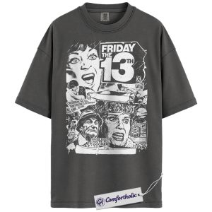 Alternative view of Friday the 13th Shirt, Horror Movie Graphic Tee, Halloween T-Shirt, Comfort Colors Shirt
