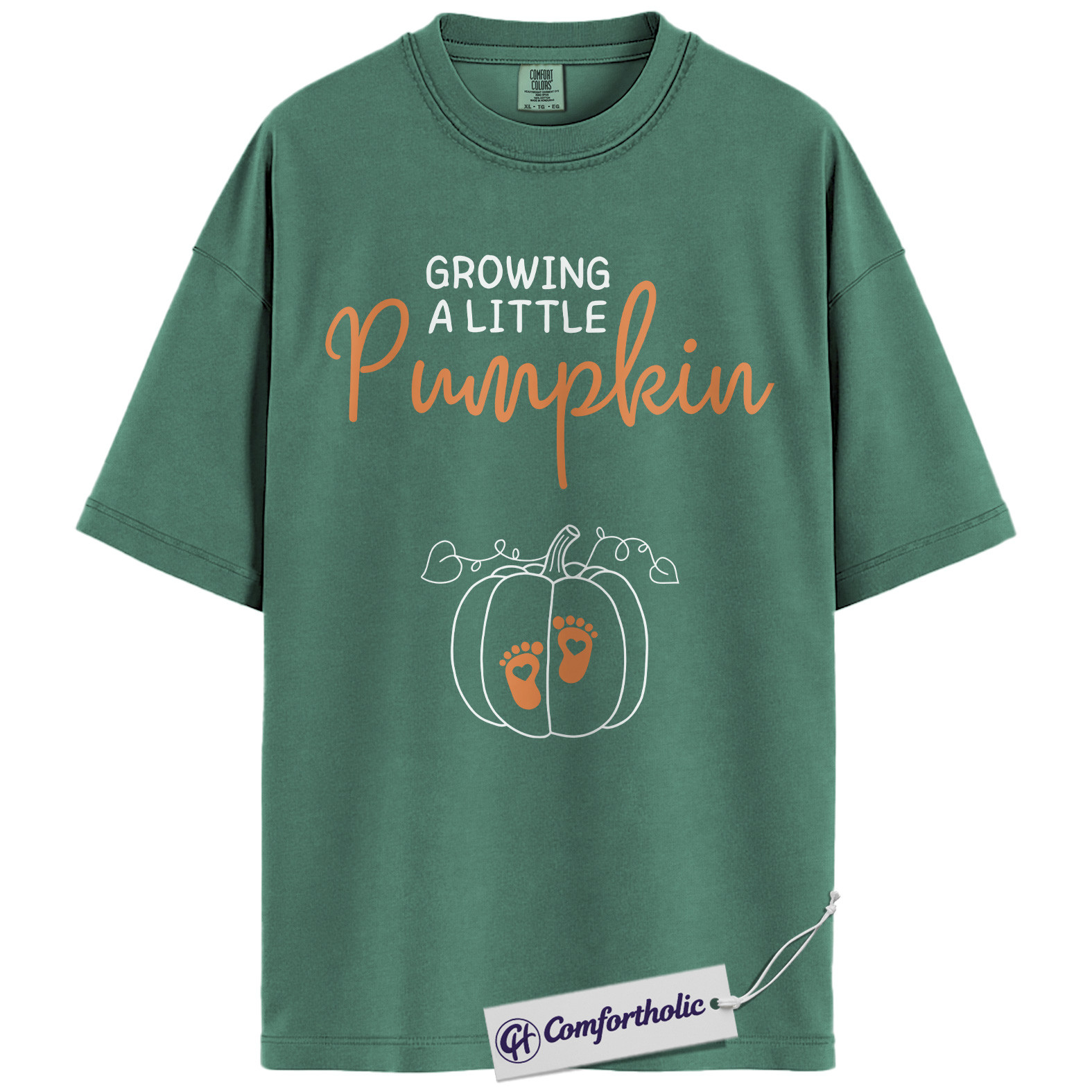 Growing a Little Pumpkin Shirt, Pregnancy Announcement T-Shirt, Fall Maternity Reveal Tee, Cute Baby Shower Gift, Expecting Mom Comfort Colors Shirt - Image 10