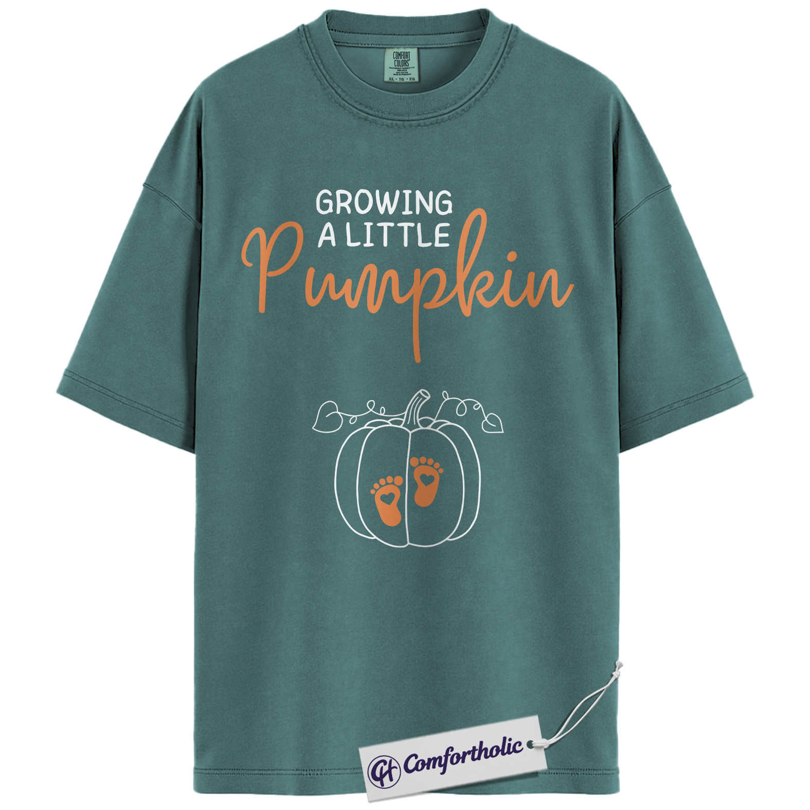 Growing a Little Pumpkin Shirt, Pregnancy Announcement T-Shirt, Fall Maternity Reveal Tee, Cute Baby Shower Gift, Expecting Mom Comfort Colors Shirt - Image 11