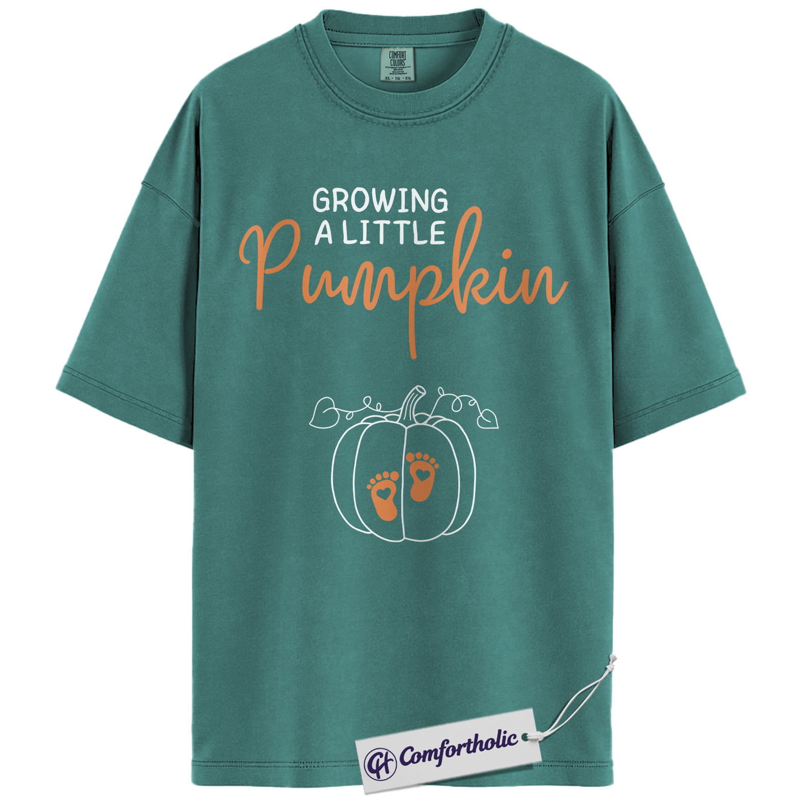 Growing a Little Pumpkin Shirt, Pregnancy Announcement T-Shirt, Fall Maternity Reveal Tee, Cute Baby Shower Gift, Expecting Mom Comfort Colors Shirt - Image 13