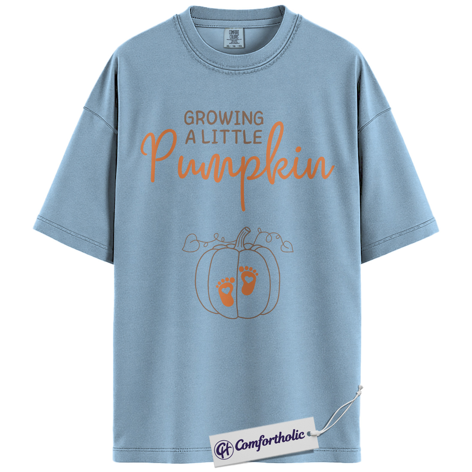 Growing a Little Pumpkin Shirt, Pregnancy Announcement T-Shirt, Fall Maternity Reveal Tee, Cute Baby Shower Gift, Expecting Mom Comfort Colors Shirt - Image 14