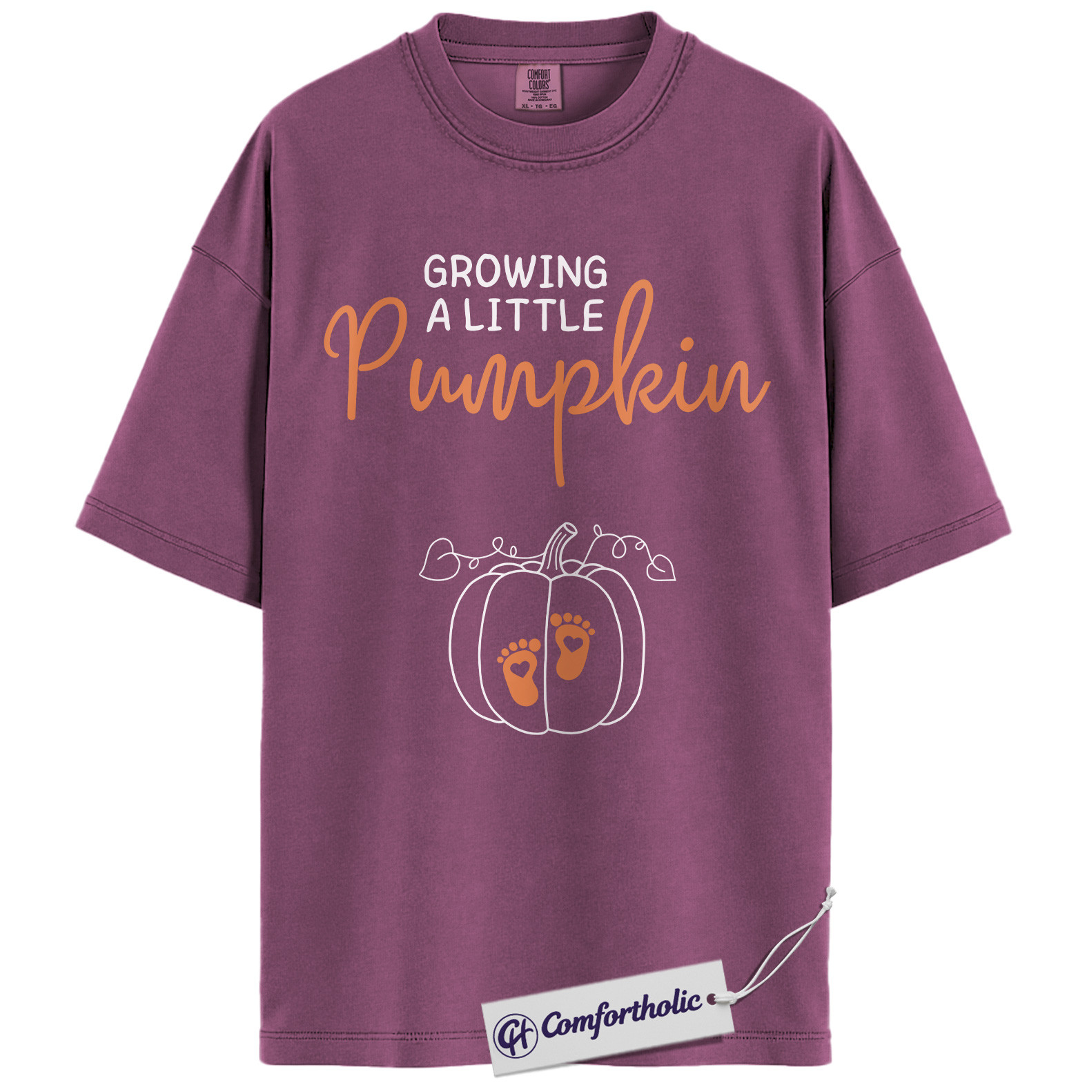 Growing a Little Pumpkin Shirt, Pregnancy Announcement T-Shirt, Fall Maternity Reveal Tee, Cute Baby Shower Gift, Expecting Mom Comfort Colors Shirt - Image 15