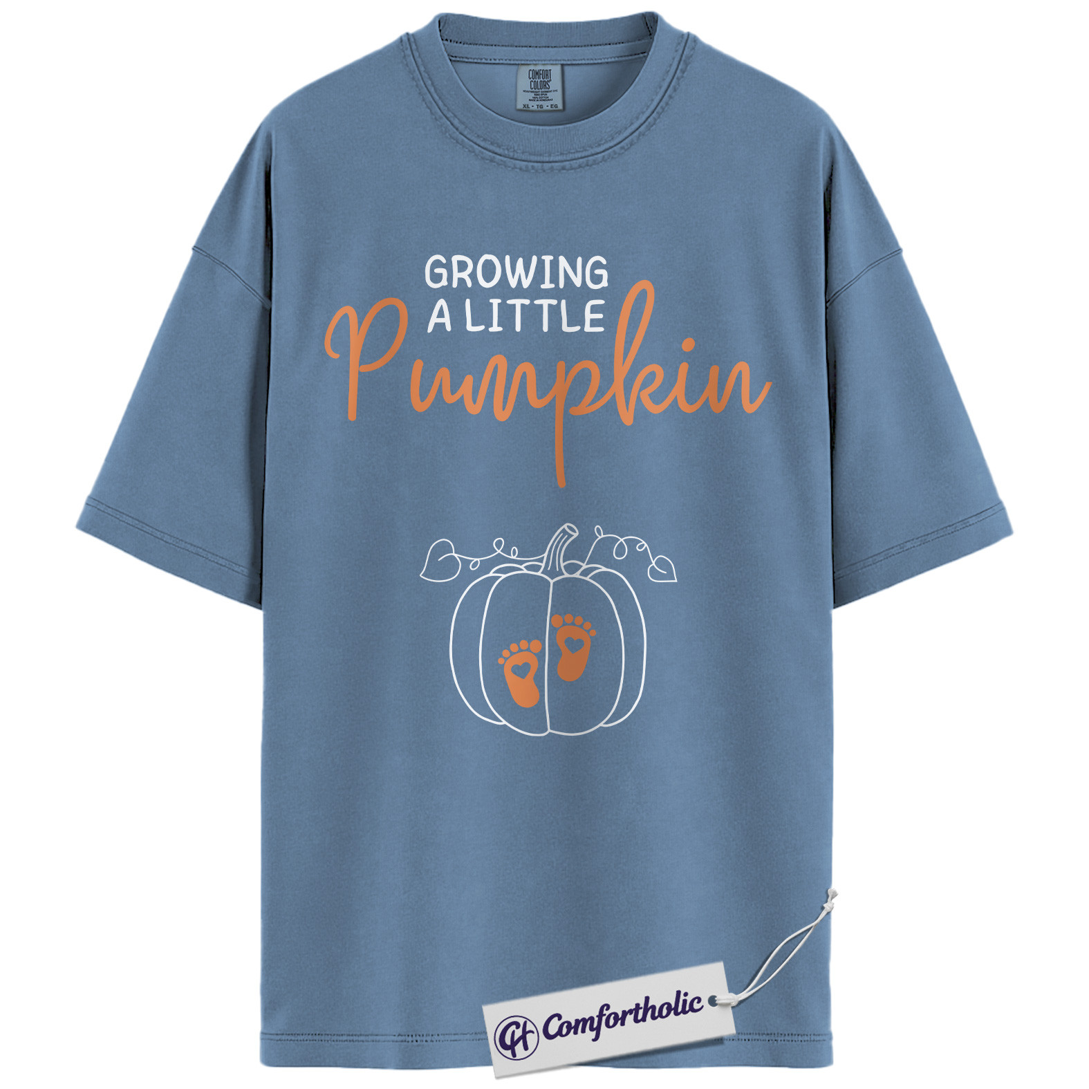 Growing a Little Pumpkin Shirt, Pregnancy Announcement T-Shirt, Fall Maternity Reveal Tee, Cute Baby Shower Gift, Expecting Mom Comfort Colors Shirt - Image 17