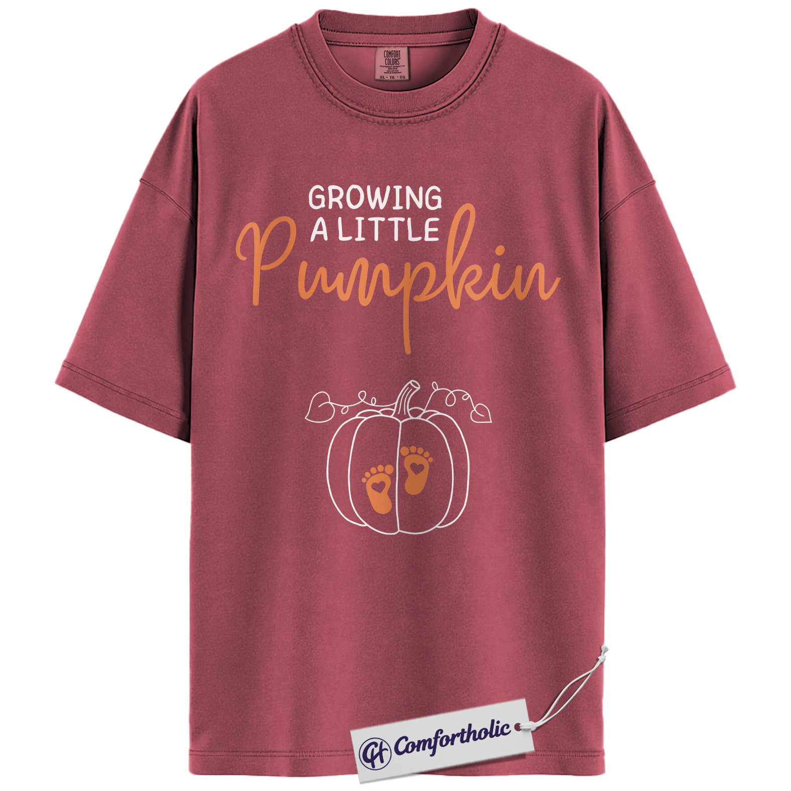 Growing a Little Pumpkin Shirt, Pregnancy Announcement T-Shirt, Fall Maternity Reveal Tee, Cute Baby Shower Gift, Expecting Mom Comfort Colors Shirt - Image 18