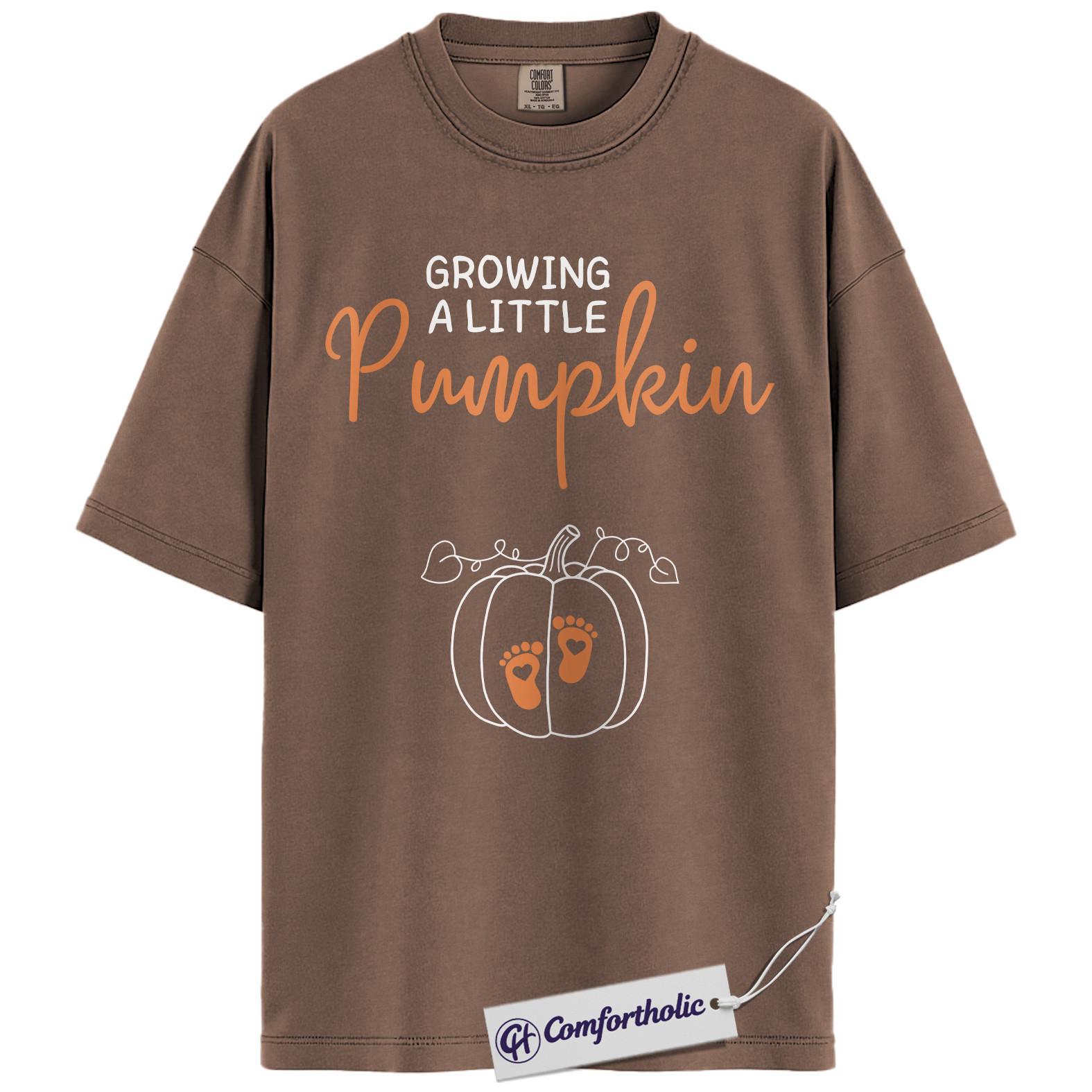 Growing a Little Pumpkin Shirt, Pregnancy Announcement T-Shirt, Fall Maternity Reveal Tee, Cute Baby Shower Gift, Expecting Mom Comfort Colors Shirt - Image 19