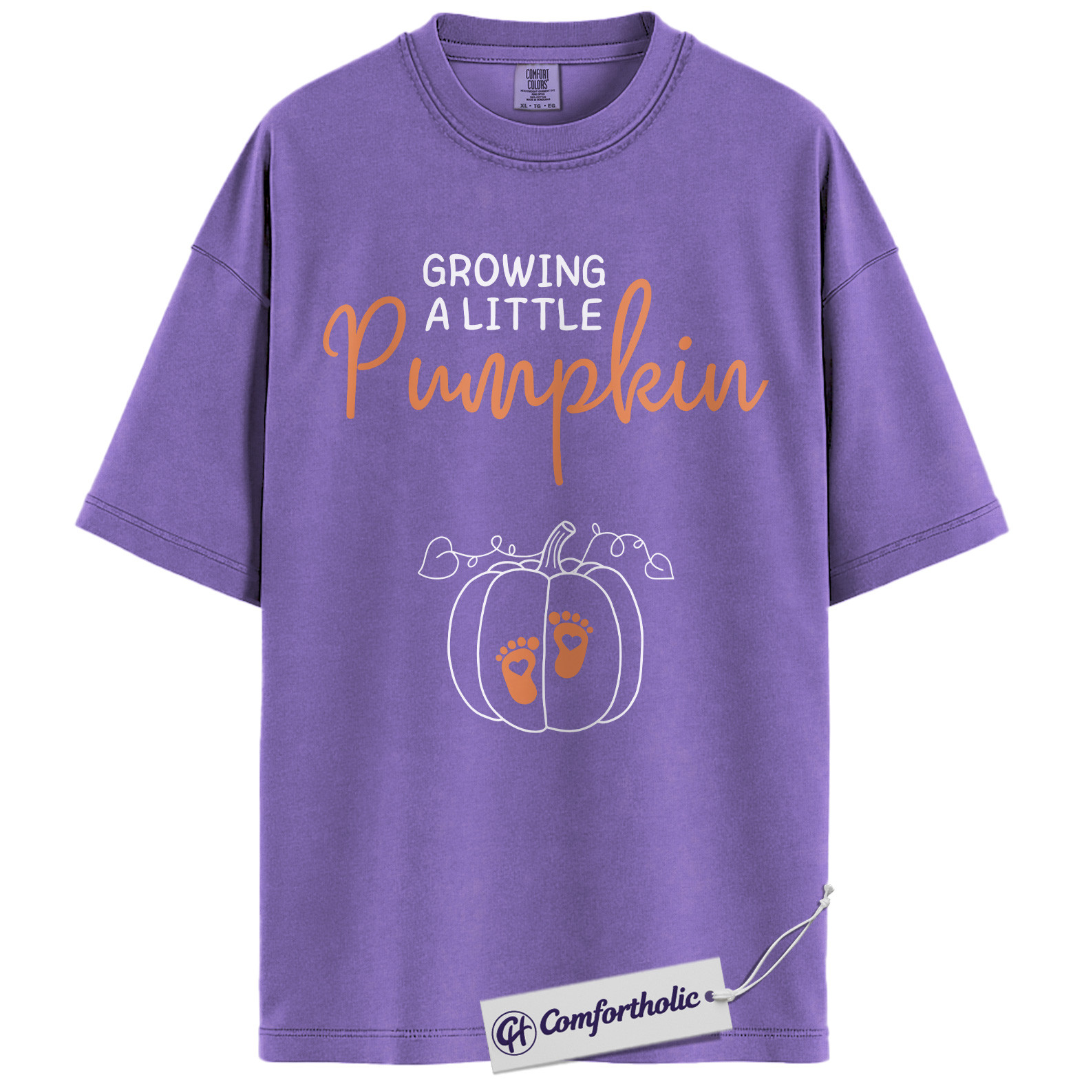 Growing a Little Pumpkin Shirt, Pregnancy Announcement T-Shirt, Fall Maternity Reveal Tee, Cute Baby Shower Gift, Expecting Mom Comfort Colors Shirt - Image 20