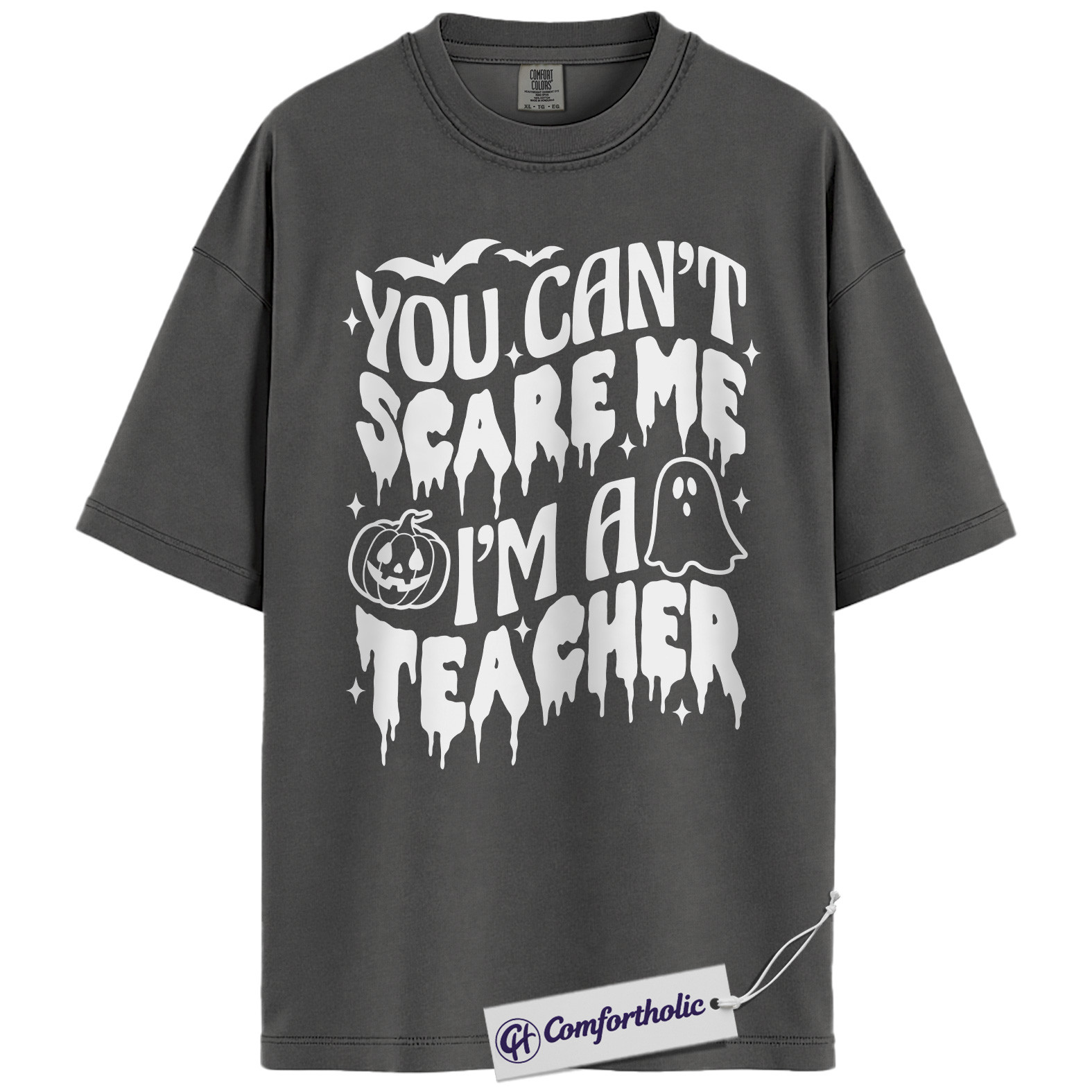 You Can’t Scare Me I’m a Teacher Shirt, Funny Teacher Halloween T-Shirt, Spooky Season Classroom Graphic Tee, Fall Teacher Gift, Comfort Colors Shirt - Image 4