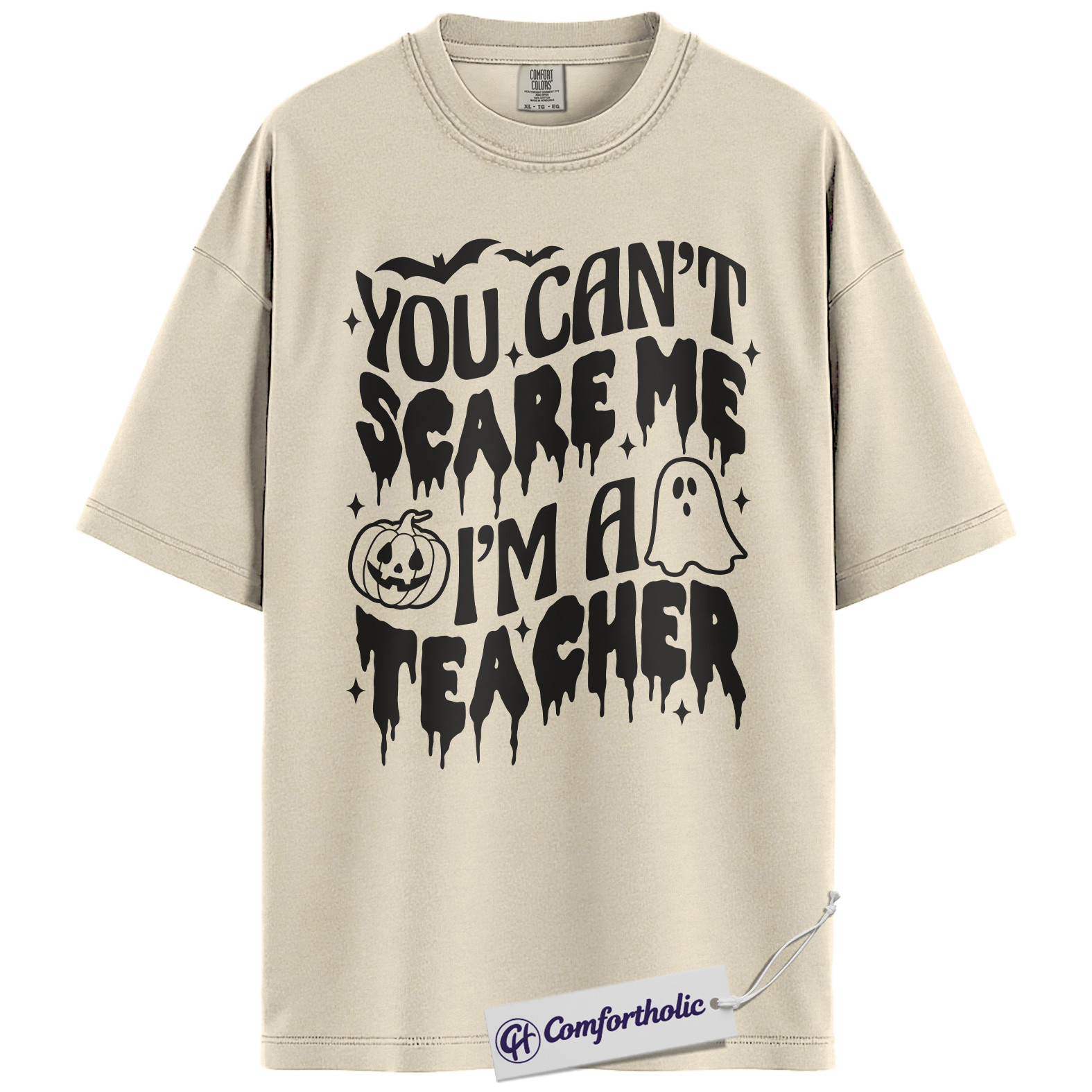 You Can’t Scare Me I’m a Teacher Shirt, Funny Teacher Halloween T-Shirt, Spooky Season Classroom Graphic Tee, Fall Teacher Gift, Comfort Colors Shirt - Image 5