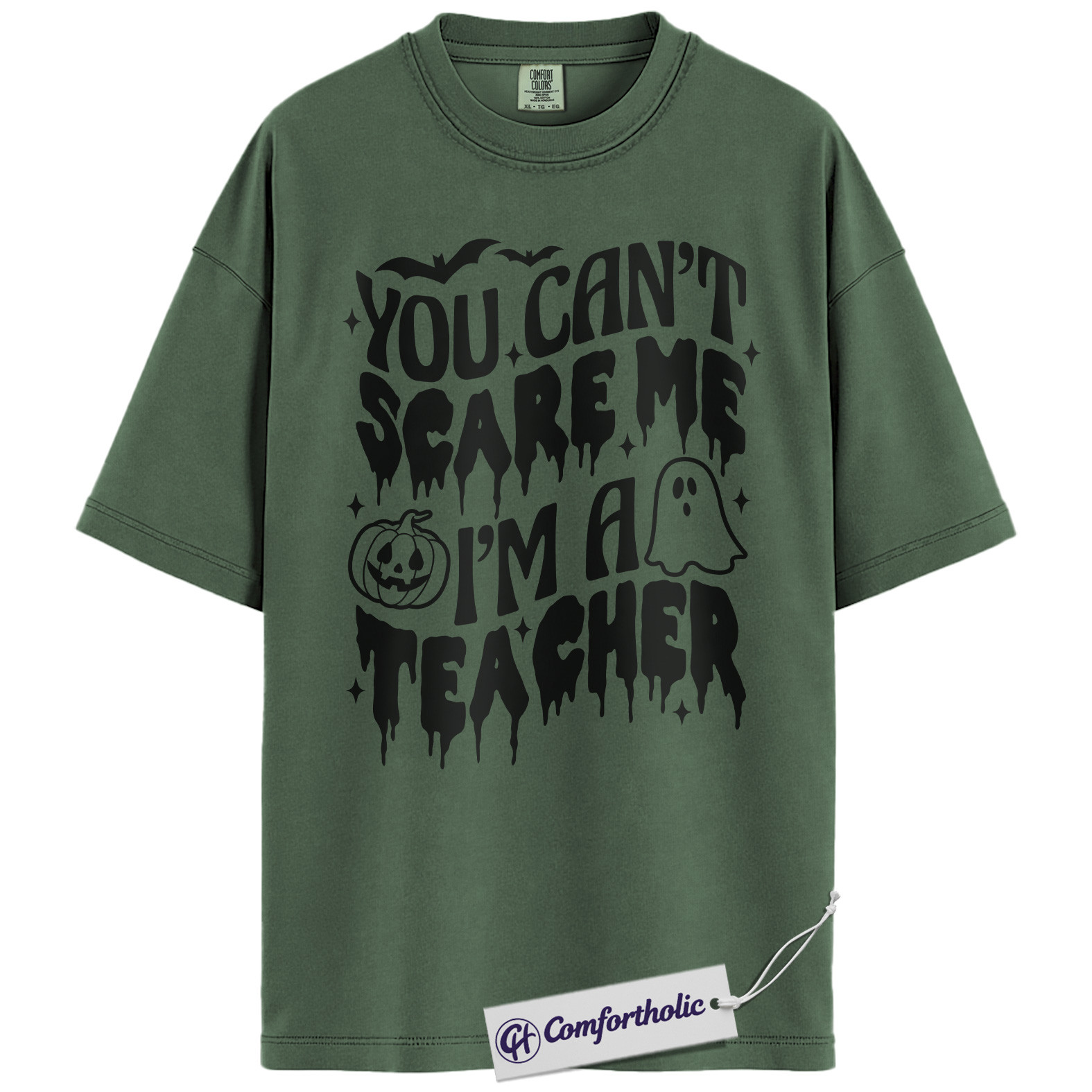 You Can’t Scare Me I’m a Teacher Shirt, Funny Teacher Halloween T-Shirt, Spooky Season Classroom Graphic Tee, Fall Teacher Gift, Comfort Colors Shirt - Image 6