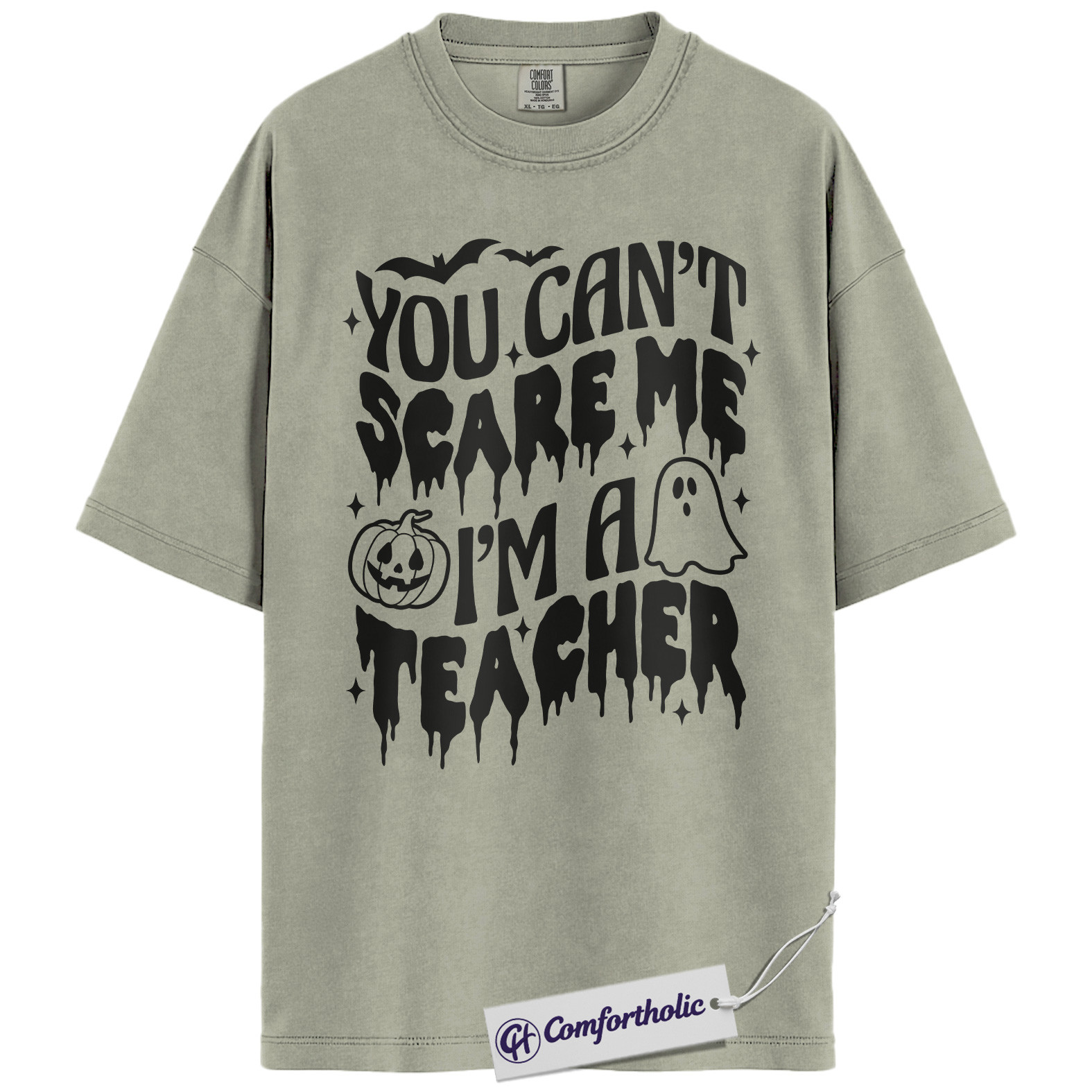 You Can’t Scare Me I’m a Teacher Shirt, Funny Teacher Halloween T-Shirt, Spooky Season Classroom Graphic Tee, Fall Teacher Gift, Comfort Colors Shirt - Image 7