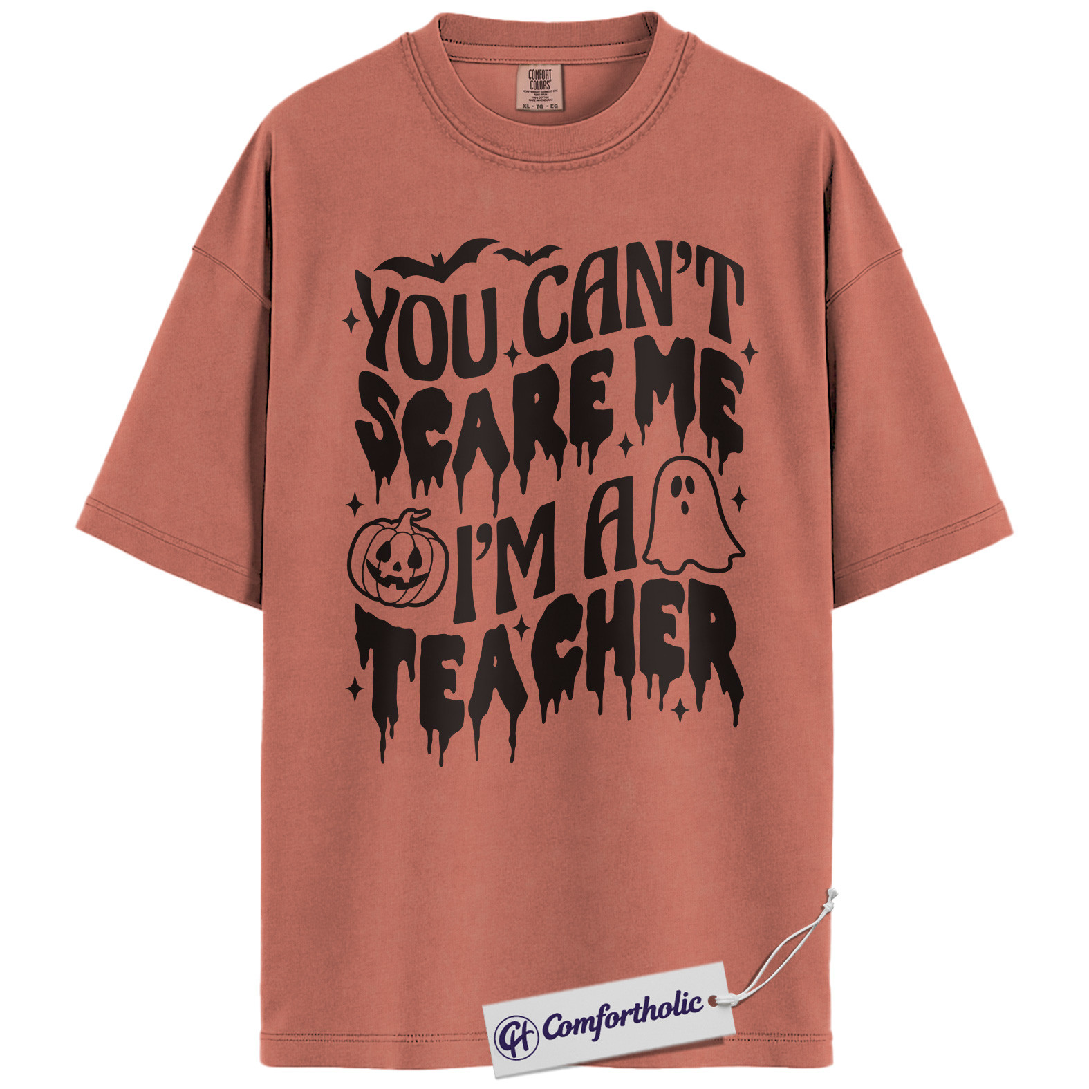 You Can’t Scare Me I’m a Teacher Shirt, Funny Teacher Halloween T-Shirt, Spooky Season Classroom Graphic Tee, Fall Teacher Gift, Comfort Colors Shirt
