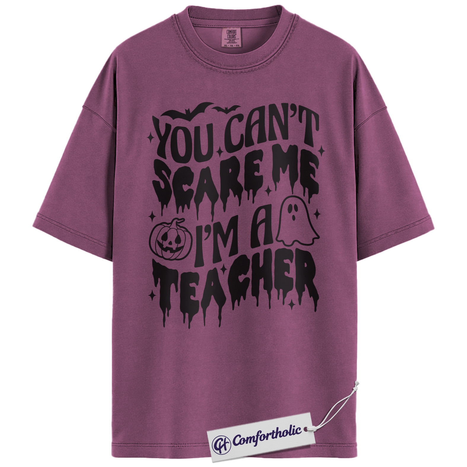 You Can’t Scare Me I’m a Teacher Shirt, Funny Teacher Halloween T-Shirt, Spooky Season Classroom Graphic Tee, Fall Teacher Gift, Comfort Colors Shirt - Image 15