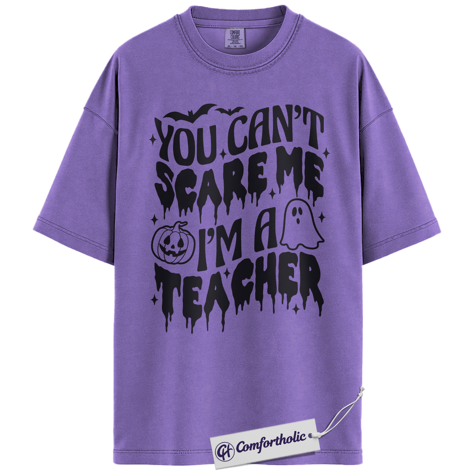 You Can’t Scare Me I’m a Teacher Shirt, Funny Teacher Halloween T-Shirt, Spooky Season Classroom Graphic Tee, Fall Teacher Gift, Comfort Colors Shirt - Image 20