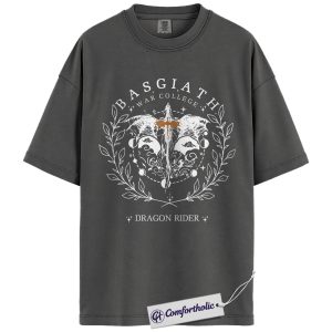Alternative view of Basgiath War College Shirt, Fourth Wing Shirt, Dragon Rider T-Shirt, Fantasy Bookish Graphic Tee, Gift for Readers & Dragon Lovers, The Empyrean Series Comfort Colors Shirt