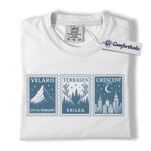 Alternative view of Velaris Terrasen Crescent City Shirt, ACOTAR Throne of Glass T-Shirt, Fantasy Bookish Graphic Tee, Gift for Readers & Sarah J. Maas Fans, Book Lover Comfort Colors Shirt