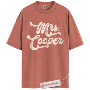 Personalized Mrs Shirt, Custom Bride T-Shirt with Last Name, Newlywed Gift Tee for Wife, Wedding Name Graphic Top, Comfort Colors Shirt