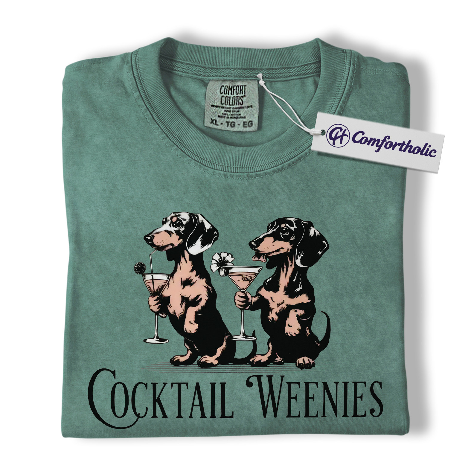Cocktail Weenies Shirt, Funny Dachshund Dog T-Shirt, Cute Wiener Dog Drinking Graphic Tee, Humorous Pet Lover Gift, Comfort Colors Shirt - Image 10