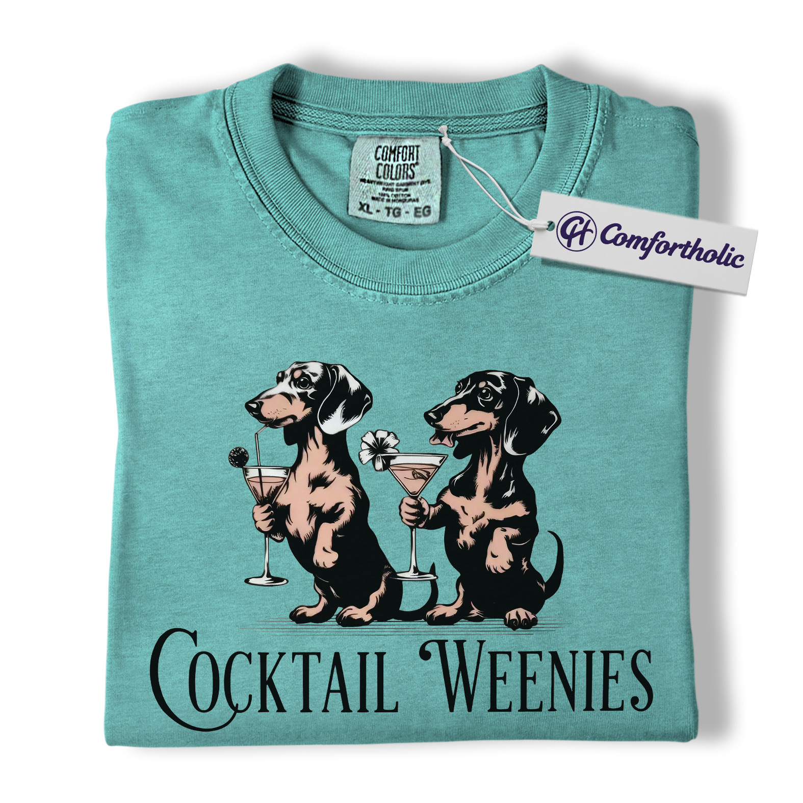 Cocktail Weenies Shirt, Funny Dachshund Dog T-Shirt, Cute Wiener Dog Drinking Graphic Tee, Humorous Pet Lover Gift, Comfort Colors Shirt - Image 13