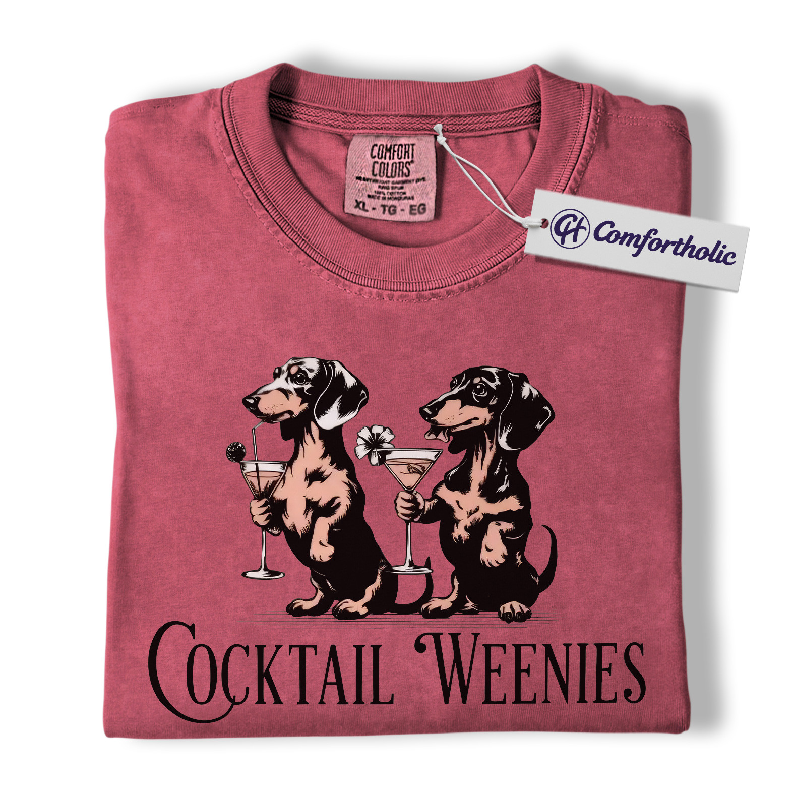 Cocktail Weenies Shirt, Funny Dachshund Dog T-Shirt, Cute Wiener Dog Drinking Graphic Tee, Humorous Pet Lover Gift, Comfort Colors Shirt - Image 18