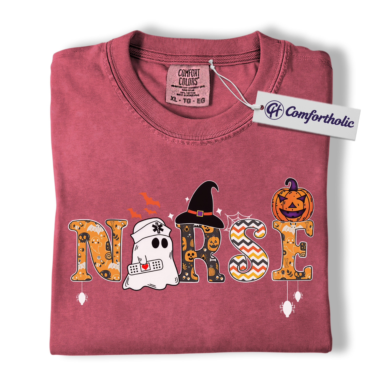 Halloween Nurse Shirt, Cute Ghost Pumpkin Medical T-Shirt, Funny Spooky Healthcare Worker Graphic Tee, Fall Gift for Nurses, Halloween Comfort Colors Shirt - Image 18