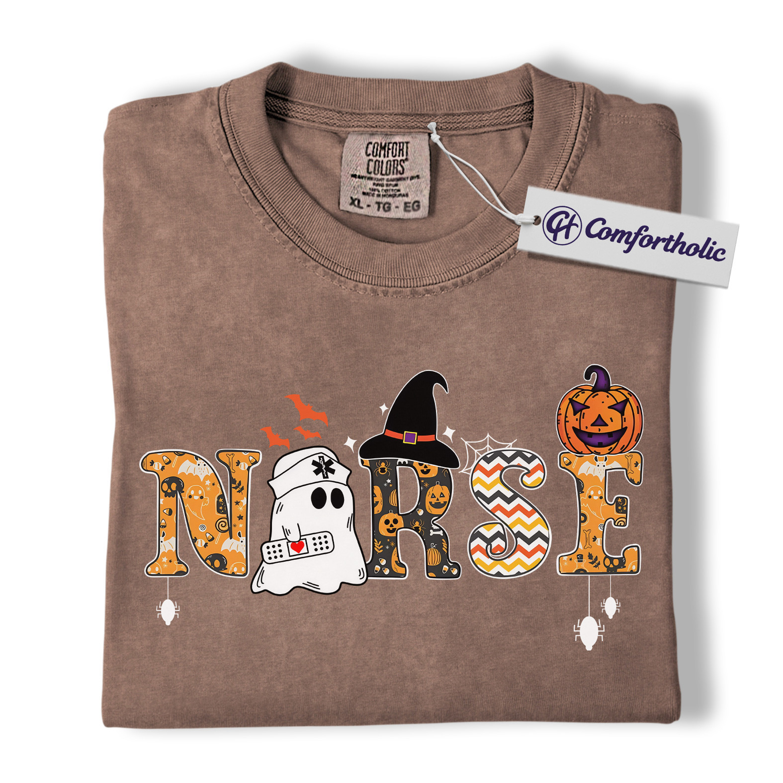 Halloween Nurse Shirt, Cute Ghost Pumpkin Medical T-Shirt, Funny Spooky Healthcare Worker Graphic Tee, Fall Gift for Nurses, Halloween Comfort Colors Shirt - Image 19