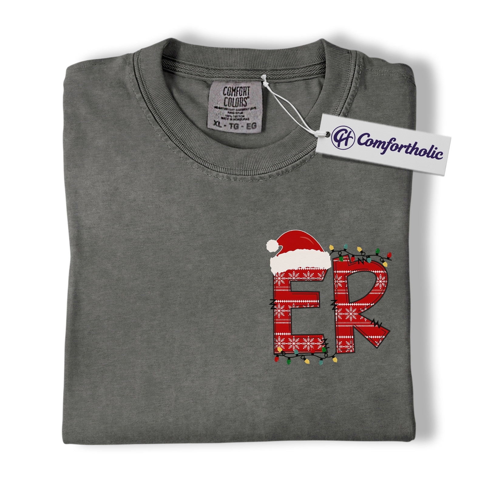 ER Christmas Shirt, Funny Nurse Holiday T-Shirt, Santa Hat Medical Worker Tee, Festive Gift for Emergency Nurse, Christmas Comfort Colors Shirt - Image 4
