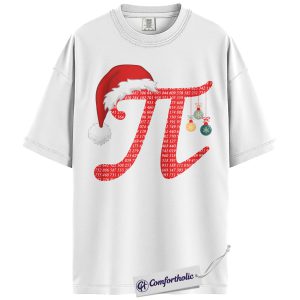 Christmas Pi Math Teacher Shirt, Funny Santa Hat Math T-Shirt, Holiday Geometry Graphic Tee, STEM Gift for Teachers and Students, Christmas Comfort Colors Shirt