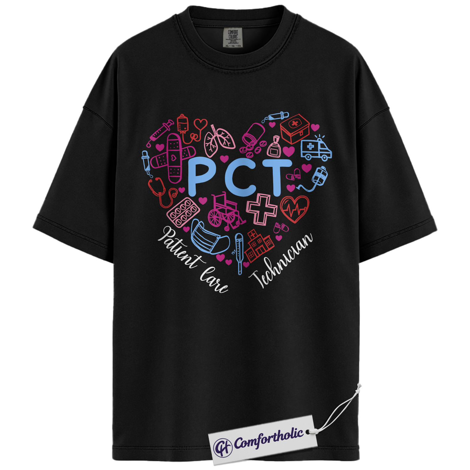 PCT Shirt, Patient Care Technician T-Shirt, Medical Worker Appreciation Graphic Tee, Healthcare Professional Gift, Comfort Colors Shirt - Image 3